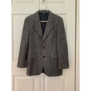 Vintage Harris Tweed Blazer Sport Coat Gray 37